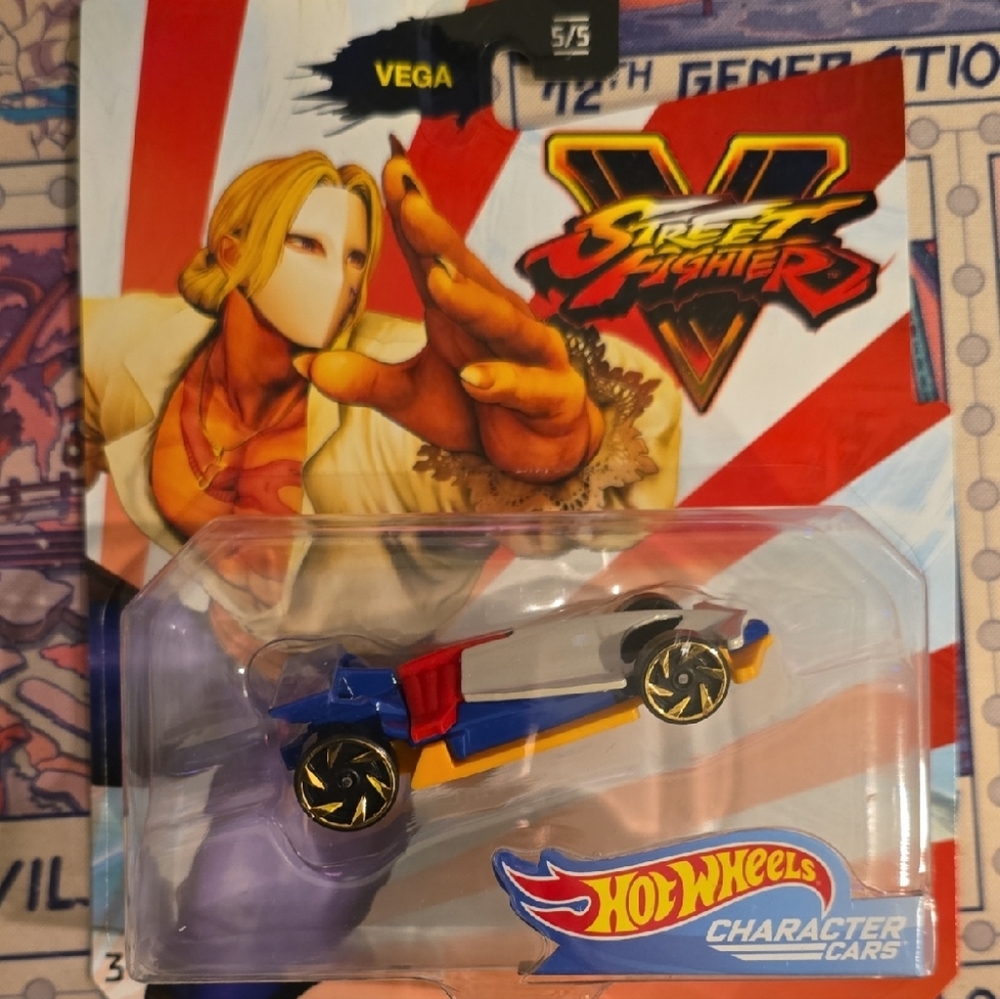 Mattel Hot Wheels Street Fighter Character Car - Blue and Red